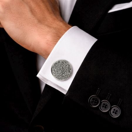Handcrafted 925 Silver Personalized Fingerprint Cufflinks